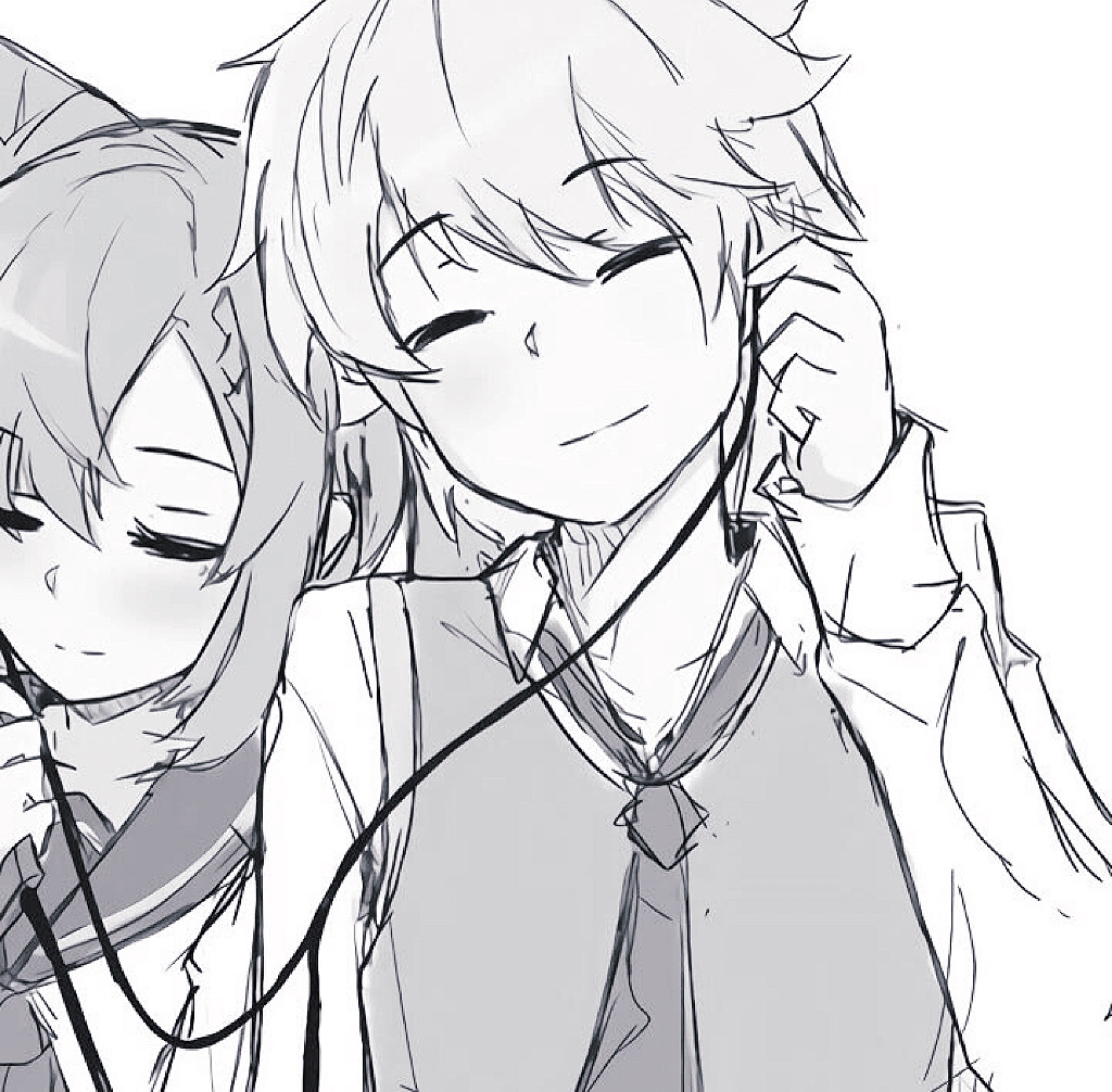 头像|黑白情侣头像一男一女