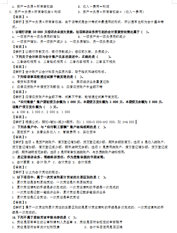 打印收藏学习！80%必考知识点全覆盖，初级会计考试绝密押题试卷