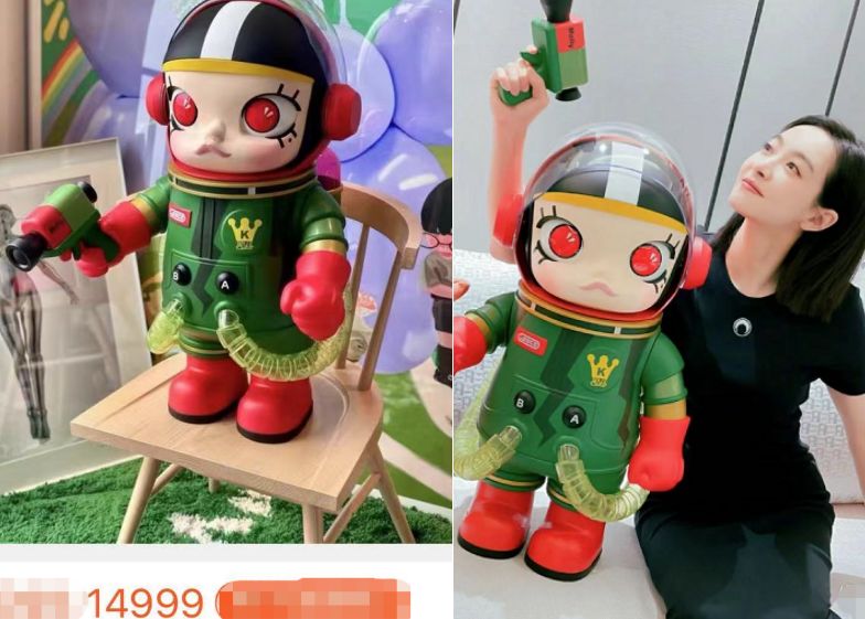 奚夢瑤帶兒子廁所拍照！挺孕肚穿裙子胖一圈，臺子上萬元玩具搶鏡