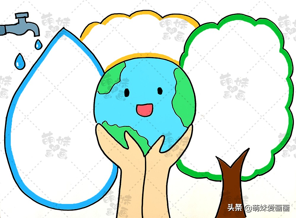保护地球，热爱家园！学画简单漂亮的世界地球日手抄报吧！