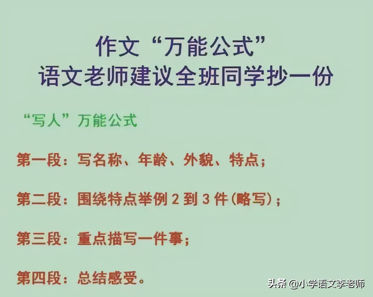 小学语文老师用心整理，将写作框架编成万能公式，果断收藏