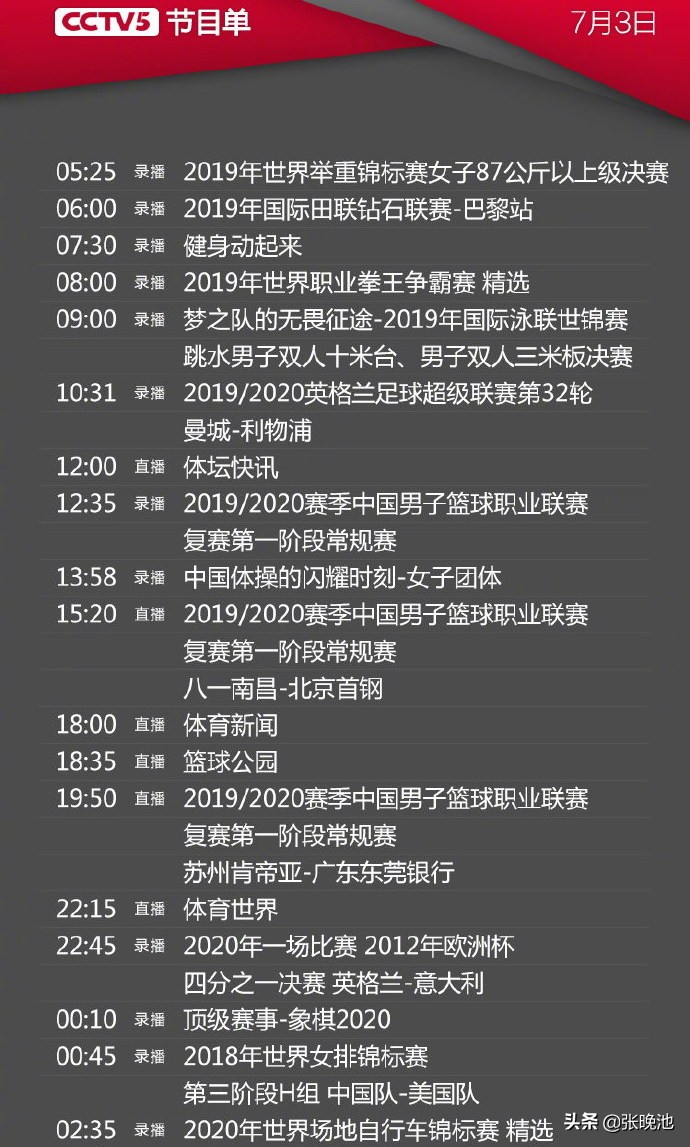 cba复赛哪个平台可以直播(央视今日节目单，2平台直播4场CBA，CCTV5首钢PK八一 广东VS苏州)