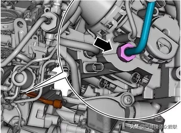 大众EA888发动机正时链条和高压油泵安装图