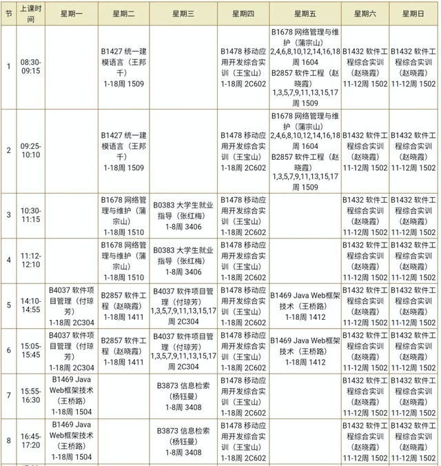 大一新生晒出课程表，一周44节课让人害怕，学生直言想回到高三