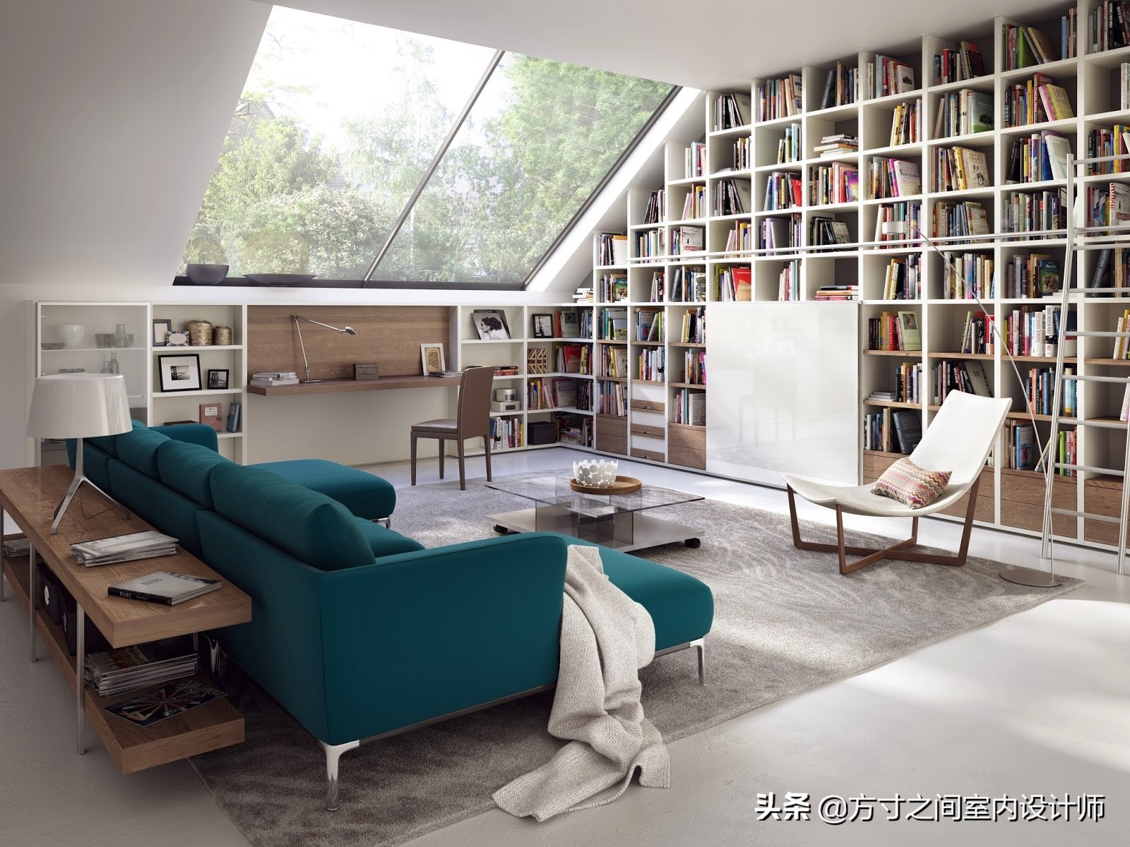 親子房設計客廳+書房的結合，不但可以會客，而且可以閱讀看書