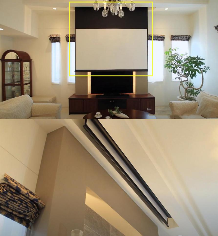 电视算失宠了,而去客厅化越来越流行,5个位置都能吊装投影幕布