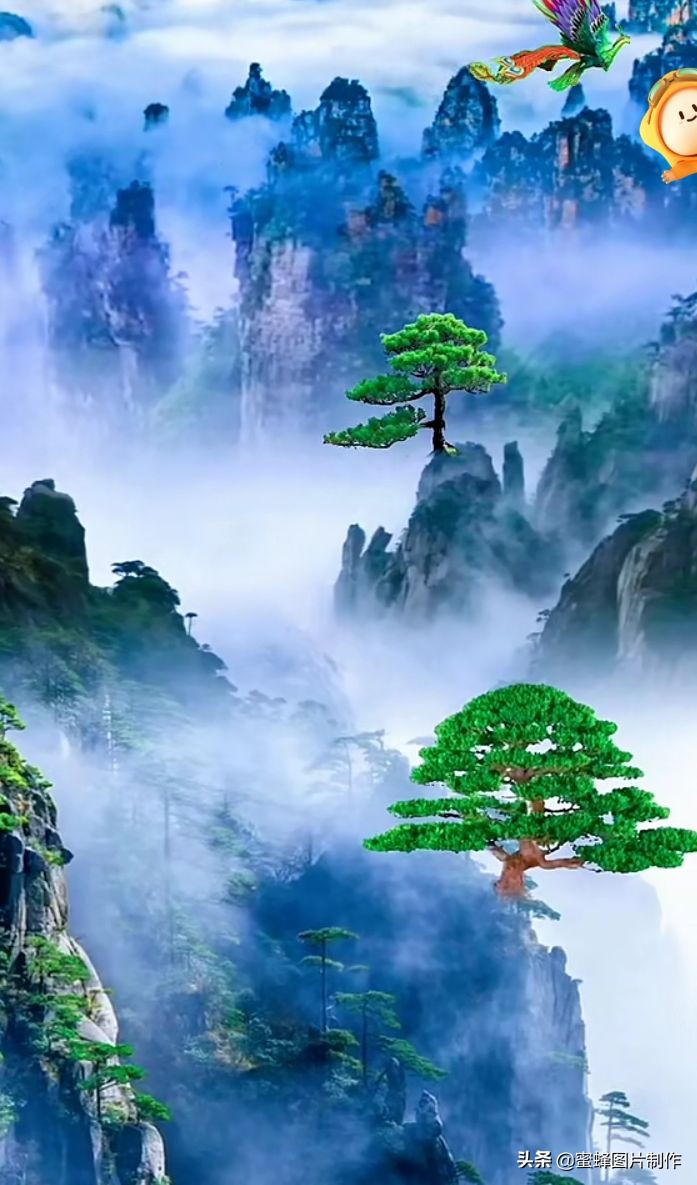 壁纸美图素材，青山绿水蓝天白云