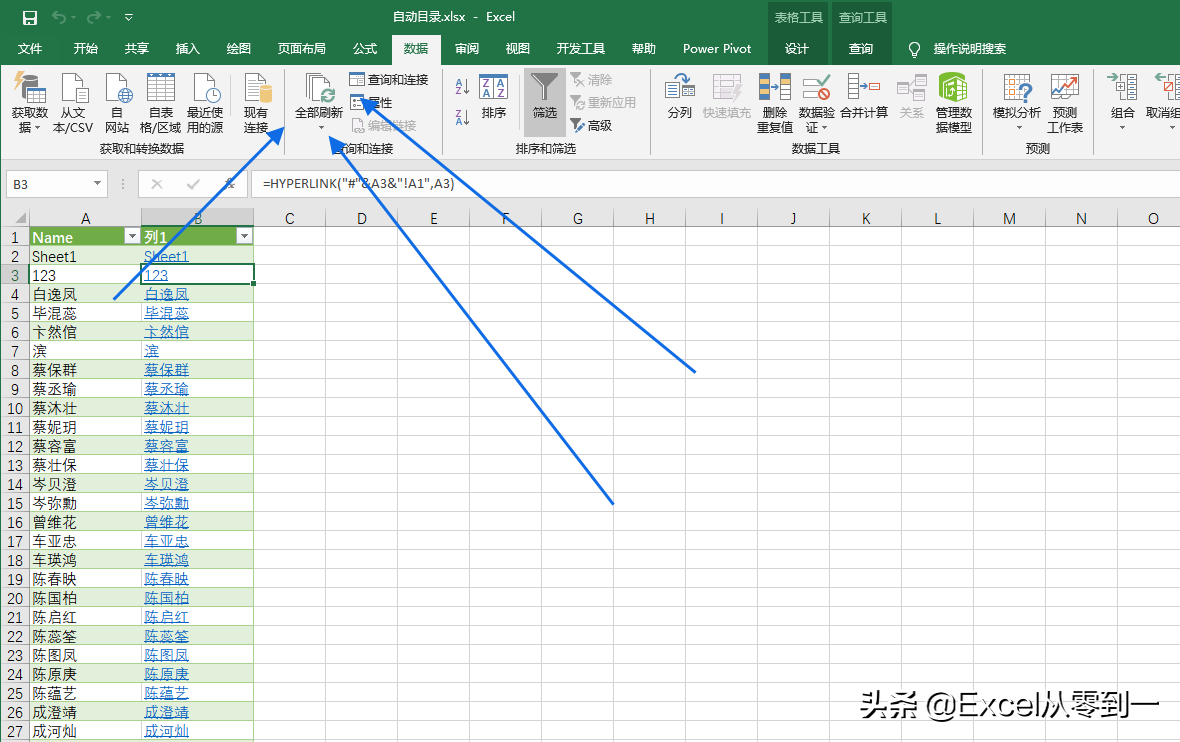 你的工作表目录能自动添加目录吗？如果不能用这个，3步即可搞定