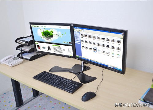 1台电脑2个显示器，怎么连接起来呢？竟用一条线就行