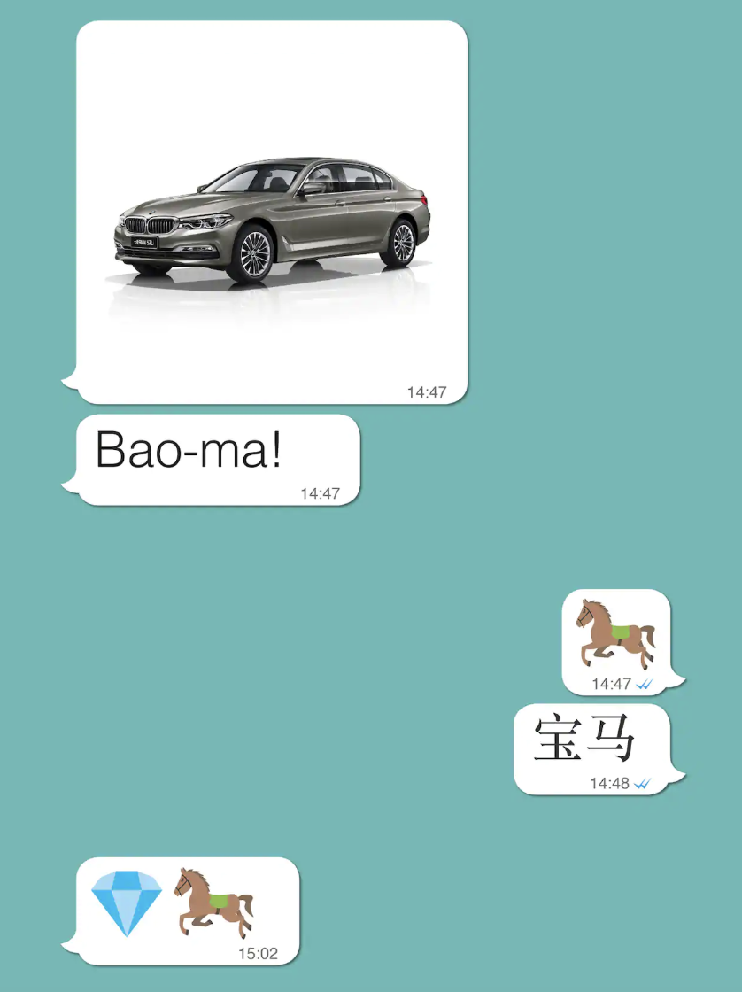 宝马是德国巴伐利亚的，蓝天白云是中国的