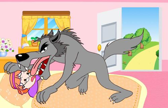 ""大灰狼偷偷跑到