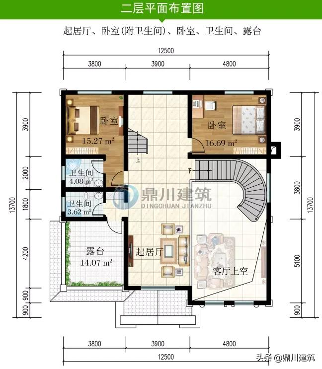 4套复式带旋转楼梯别墅，室内装饰怎么做？何不参考这个效果图