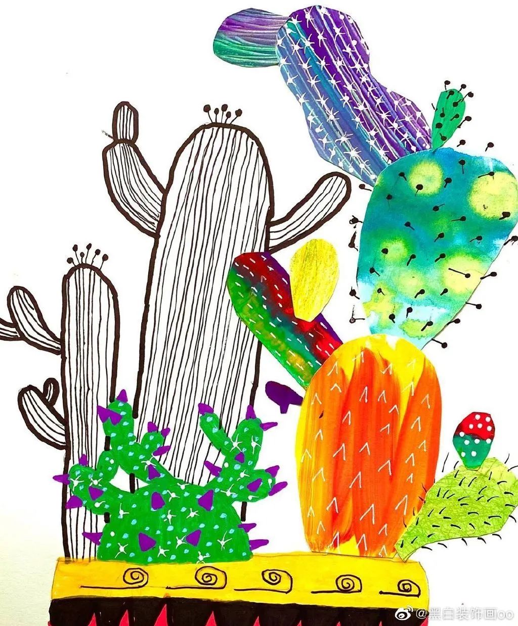 线描创意的50种技法,用简单的笔画出超精美的画,来收藏