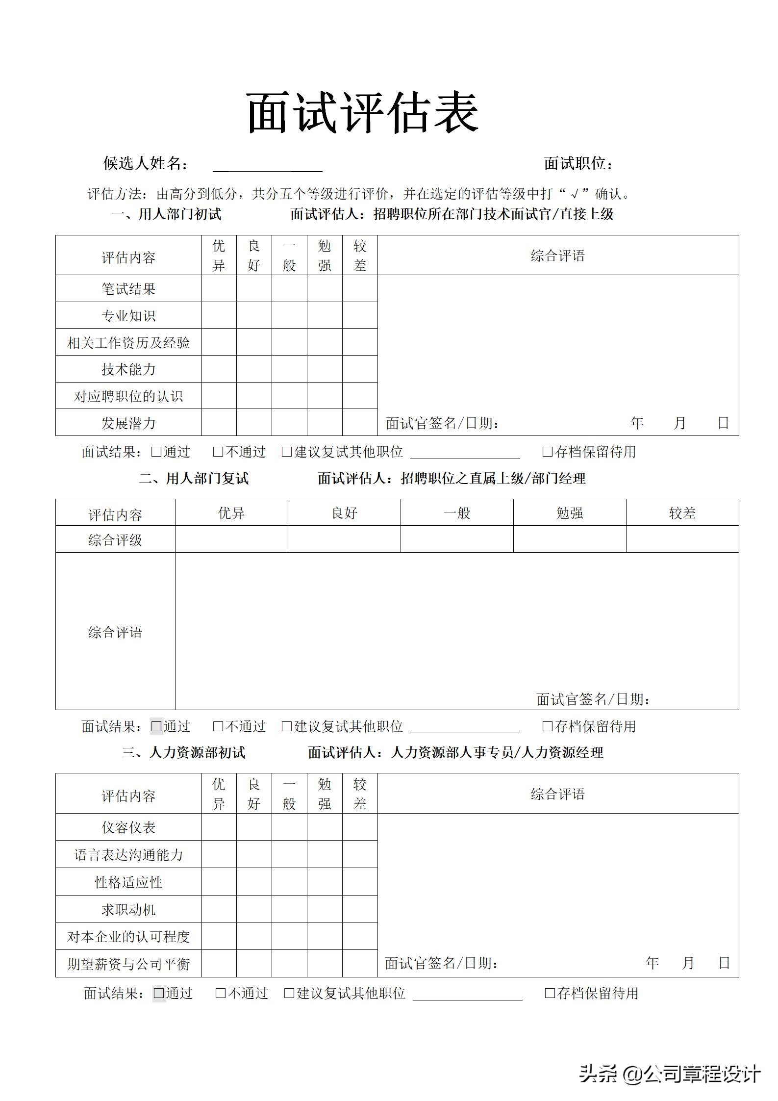 招聘面试流程步骤（招聘流程及面试需备表格）