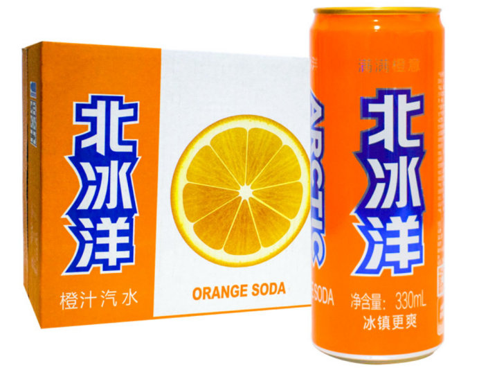 北冰洋热销地:北京配料表:纯净水果葡糖浆白砂糖浓缩橘汁食盐二氧化碳