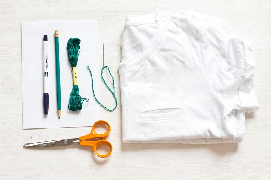 手工刺绣在T恤上看起来更加时尚，20种刺绣图案，一款比一款好看