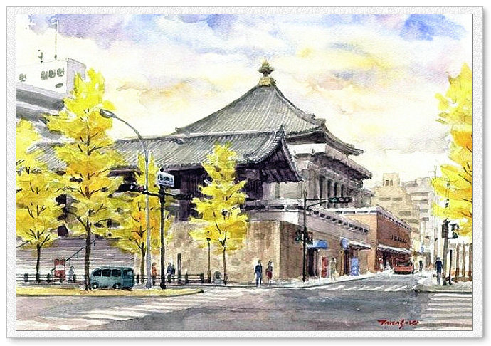 东亚风情 -- 高崎尚昭水彩画