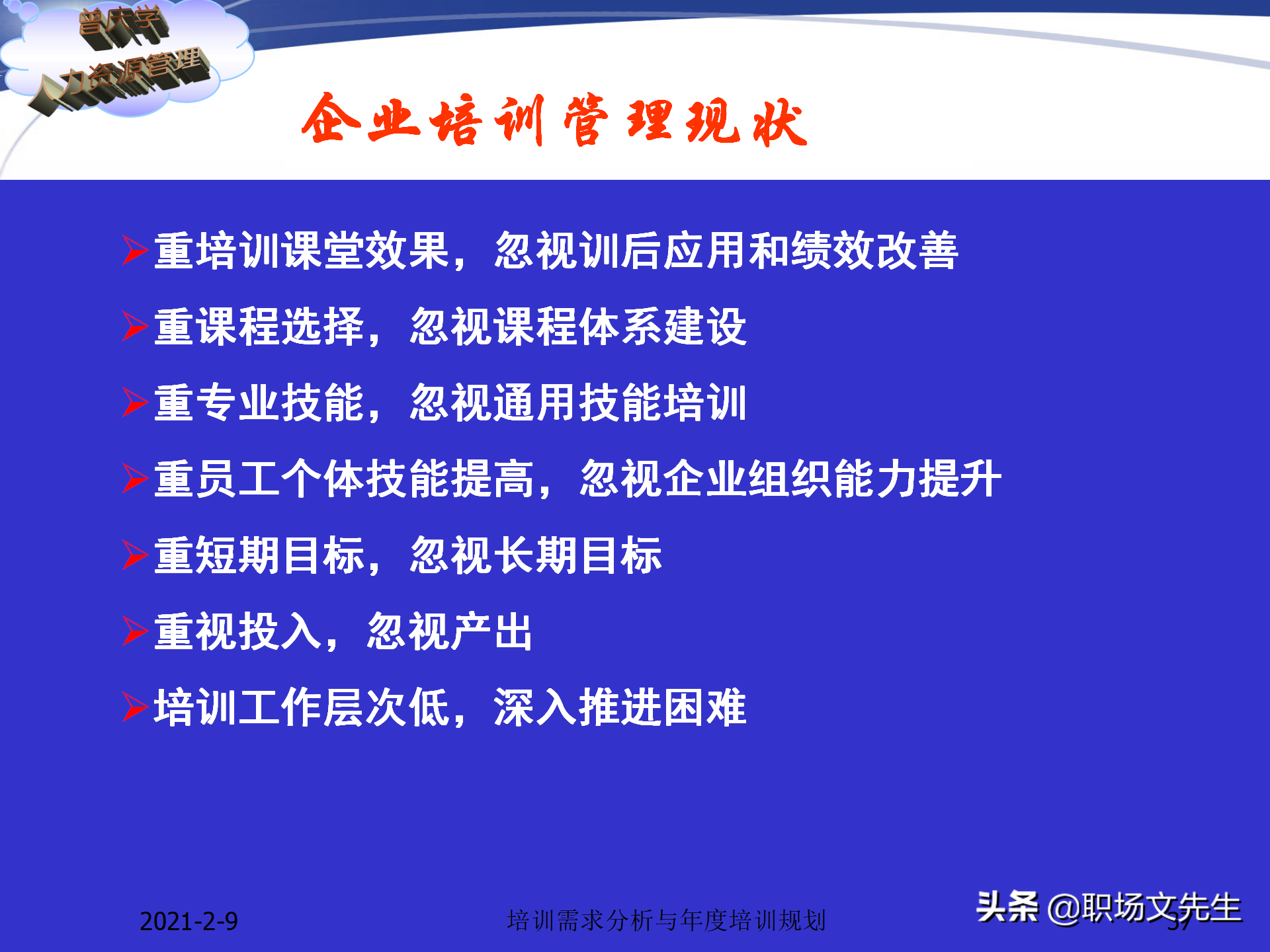企业竞争的本质是人的竞争，142页培训需求分析与年度培训规划