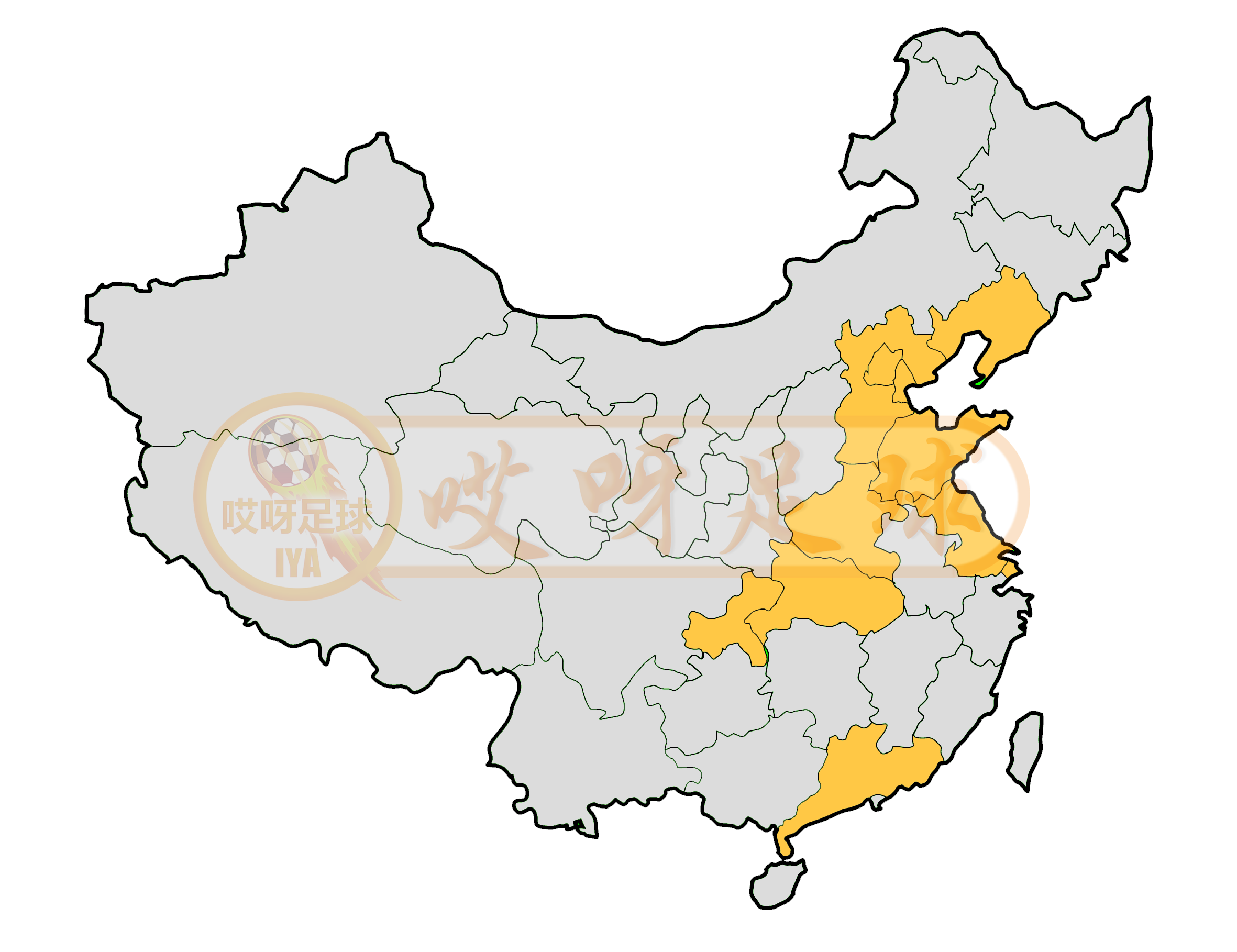 东部经济强省为什么没有中超(2020中超地图凸显中超发展不均衡：广州3球队，西部0支)