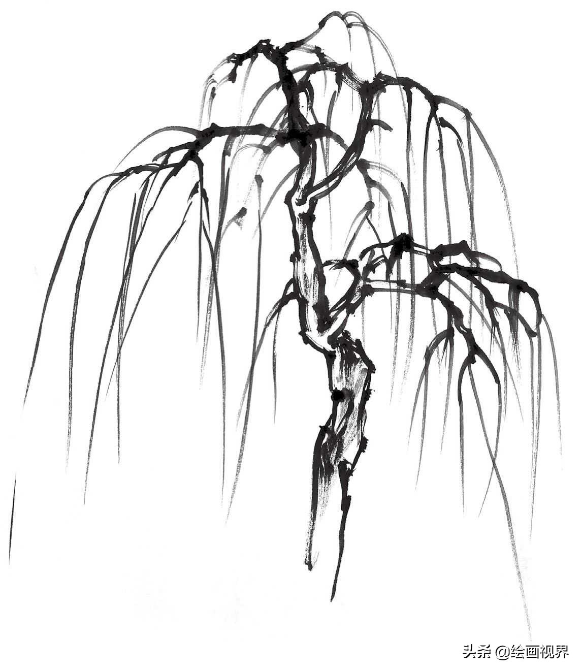画国画树不会画？教你常见树的画法，简单易学，收藏起来临摹学习