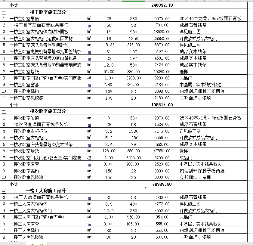 室內設計院300套家裝工裝預算表模板｜材料明細都有你還愁什麼