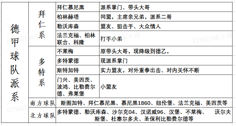 什么叫德甲球队(每日小知识：德甲联赛球队派系)