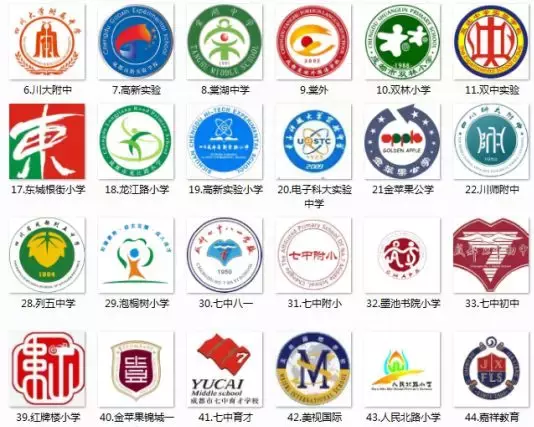 成都85所中小学校徽大起底：红绿是主流，长得“胖”完胜！