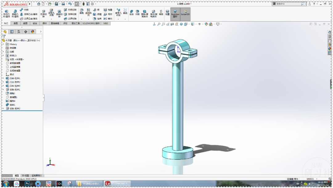 用SolidWorks制作一个简单的：活塞式平行四边形升降机构