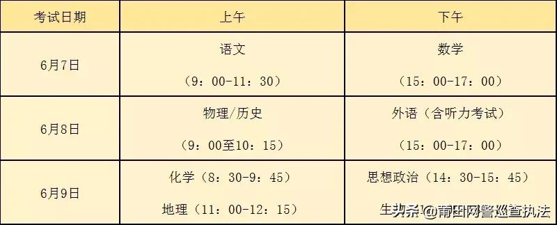 高考在即，莆田公安提醒您注意！