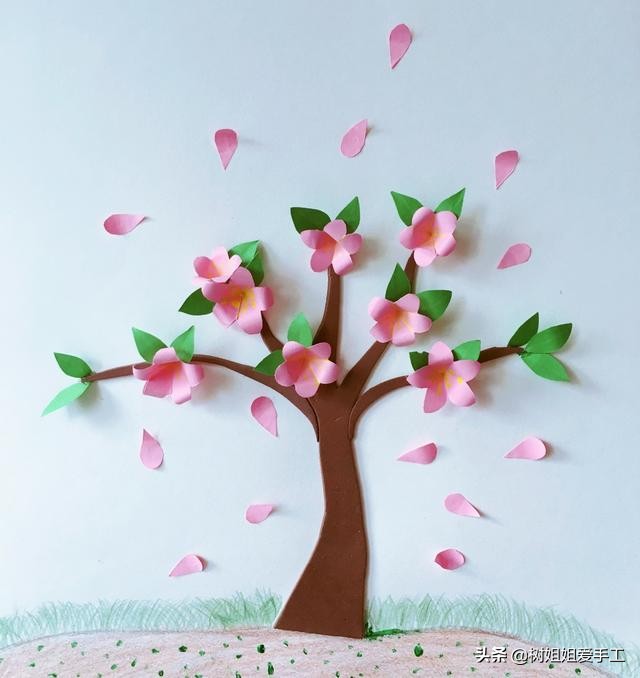 亲子折纸：立体感十足的樱花制作方法，只需要1张纸