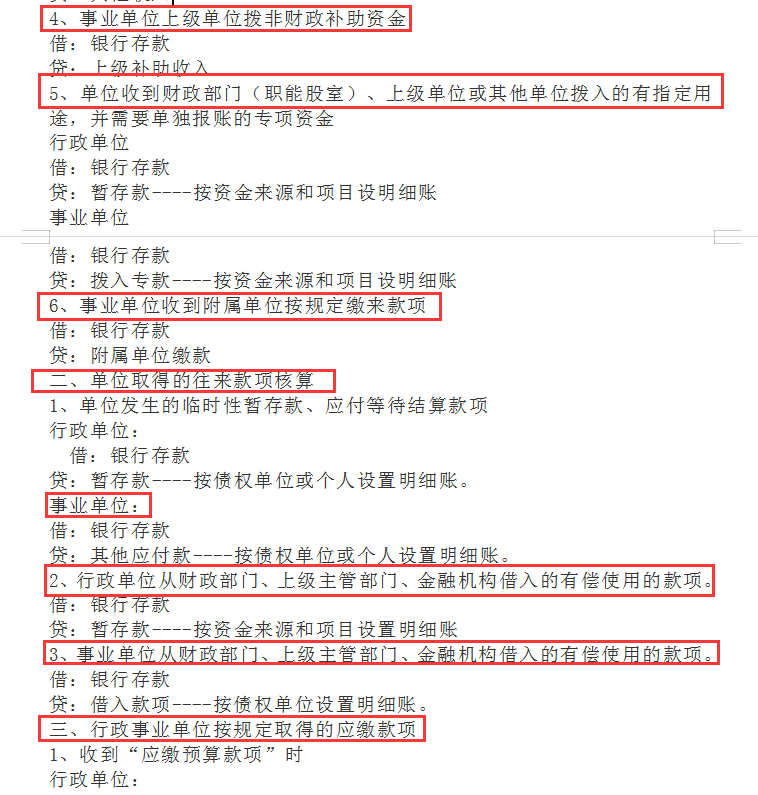 事业单位会计账务处理方法及会计分录大全
