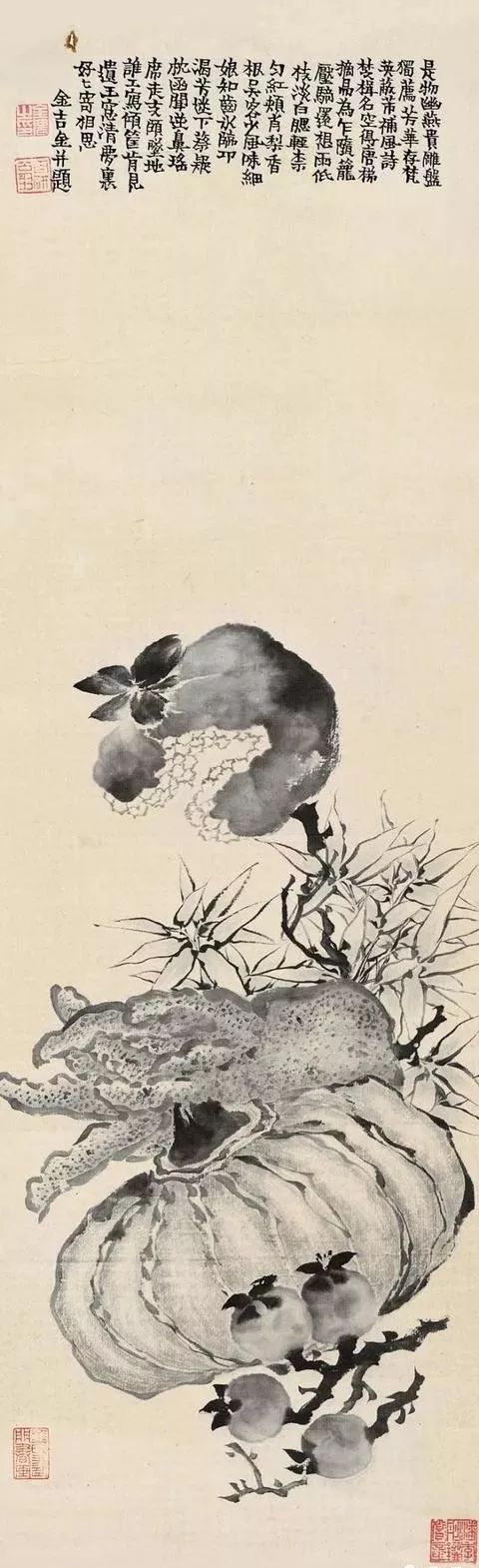 金农 《蔬果图》郑板桥 《竹石图》从题画诗的内