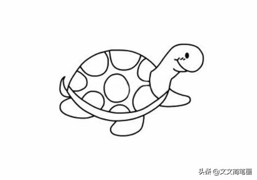 「动物篇」爬起来慢吞吞的小乌龟简笔画来了