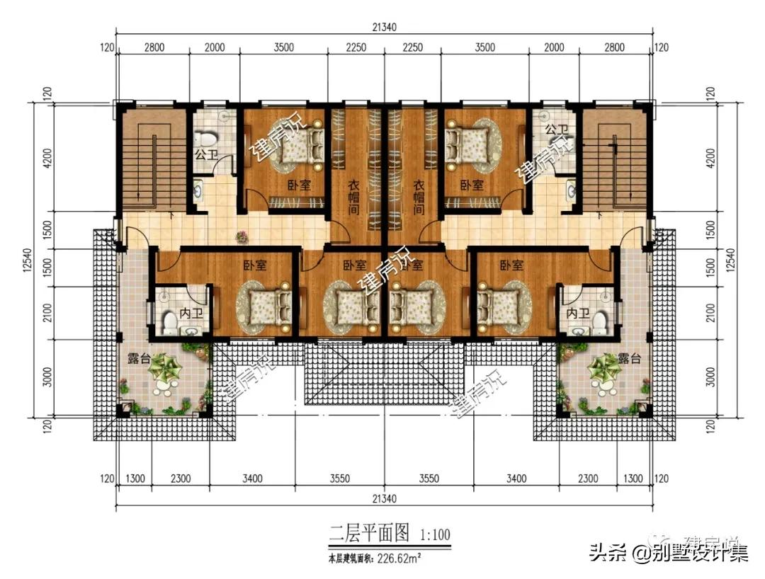 五种兄弟联接别墅，手足情深，家庭和睦，气势非凡