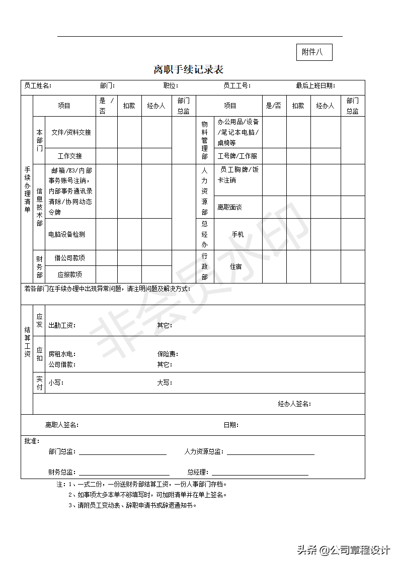 员工管理制度（招聘、入职、转正、调动、离职含相关表格\文书）