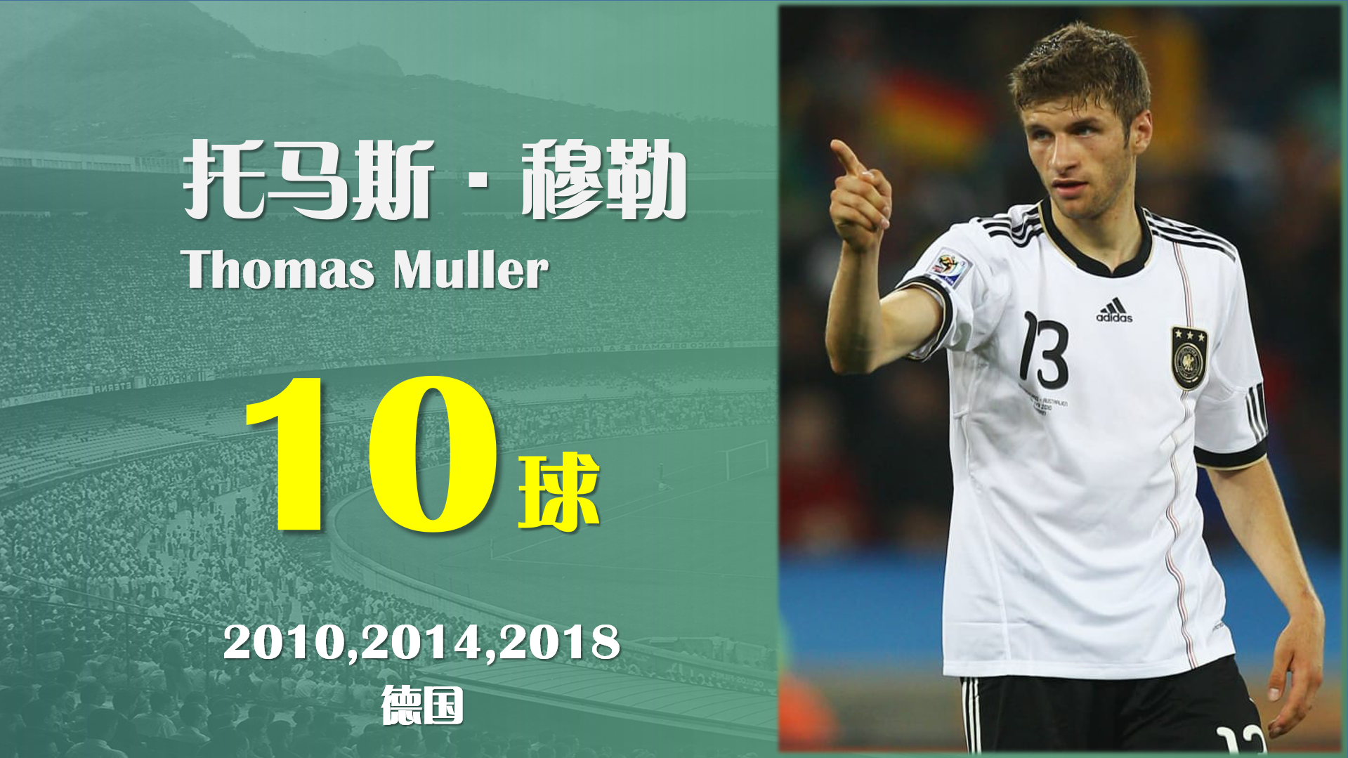 托马斯穆勒2022世界杯(最强射手系列，德国球星托马斯·穆勒世界杯10粒进球全记录)