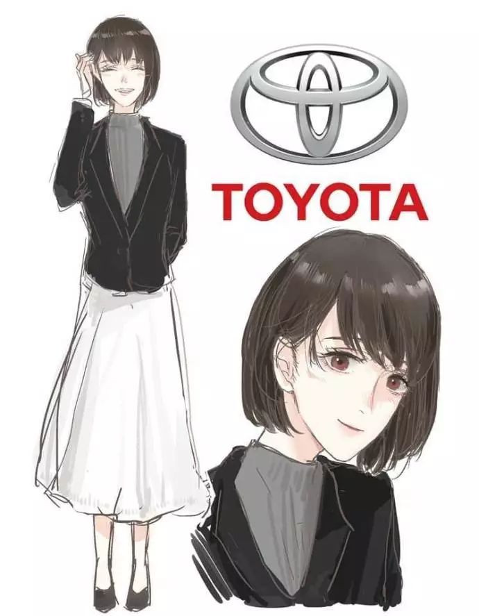 画师将汽车品牌变成美女，福特金发碧眼，宝马看着像女高管