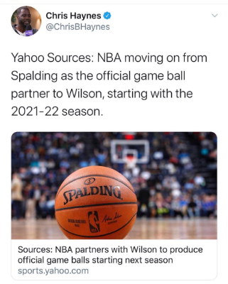 为什么nba用斯伯丁篮球(更换比赛用球！NBA与斯伯丁合同到期，改用威尔胜！KD：哦 该死的)