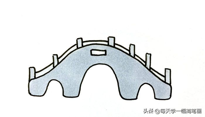 桥的简笔画儿童画(手把手教你画出简易版小桥)