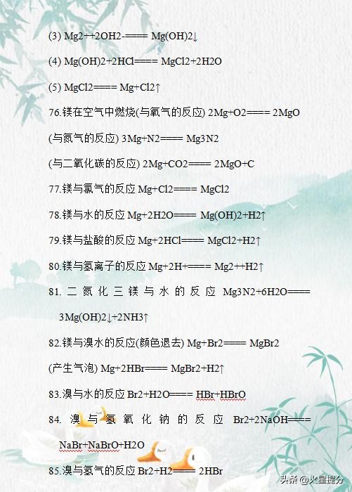 暑假必备：高一至高三化学方程式总结，背熟了，回回“拿”高分