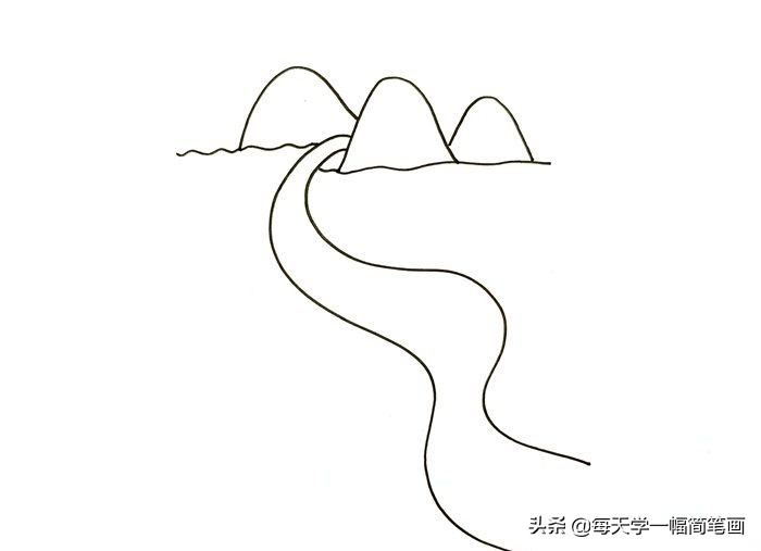 每天学一幅简笔画--怎么画长江