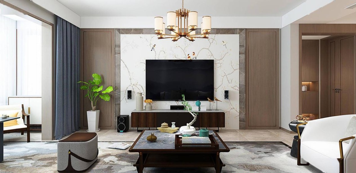 电视墙的对称式设计