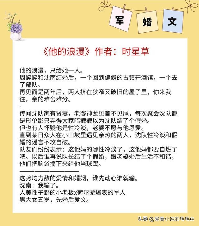 军婚文(5本超赞的军婚文推荐，男主雅痞专情军官，唯独将她宠成小公主)