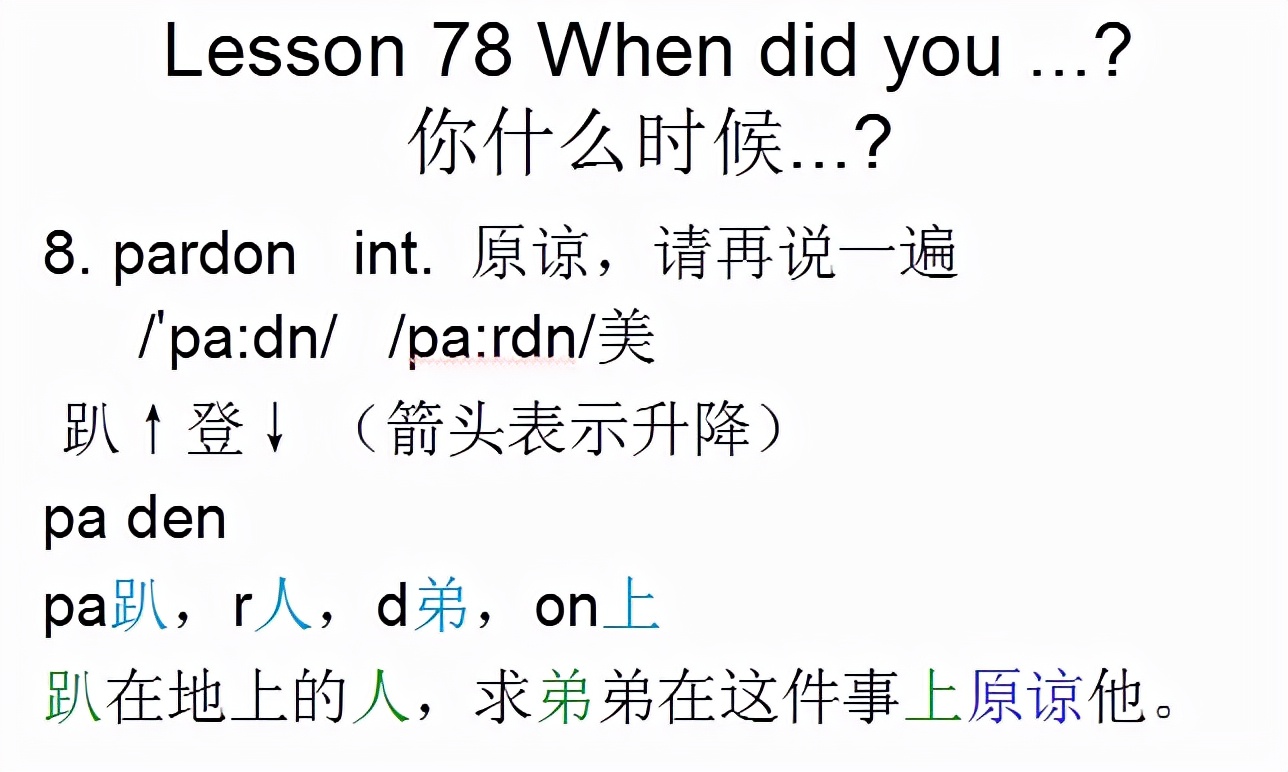 新概念英语第一册，音标课件自学整理Lesson 78 When did you ?