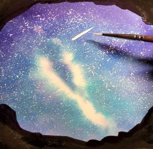 水彩画：分步骤教你画银河之眼，原来这么美的画，画起来很简单！
