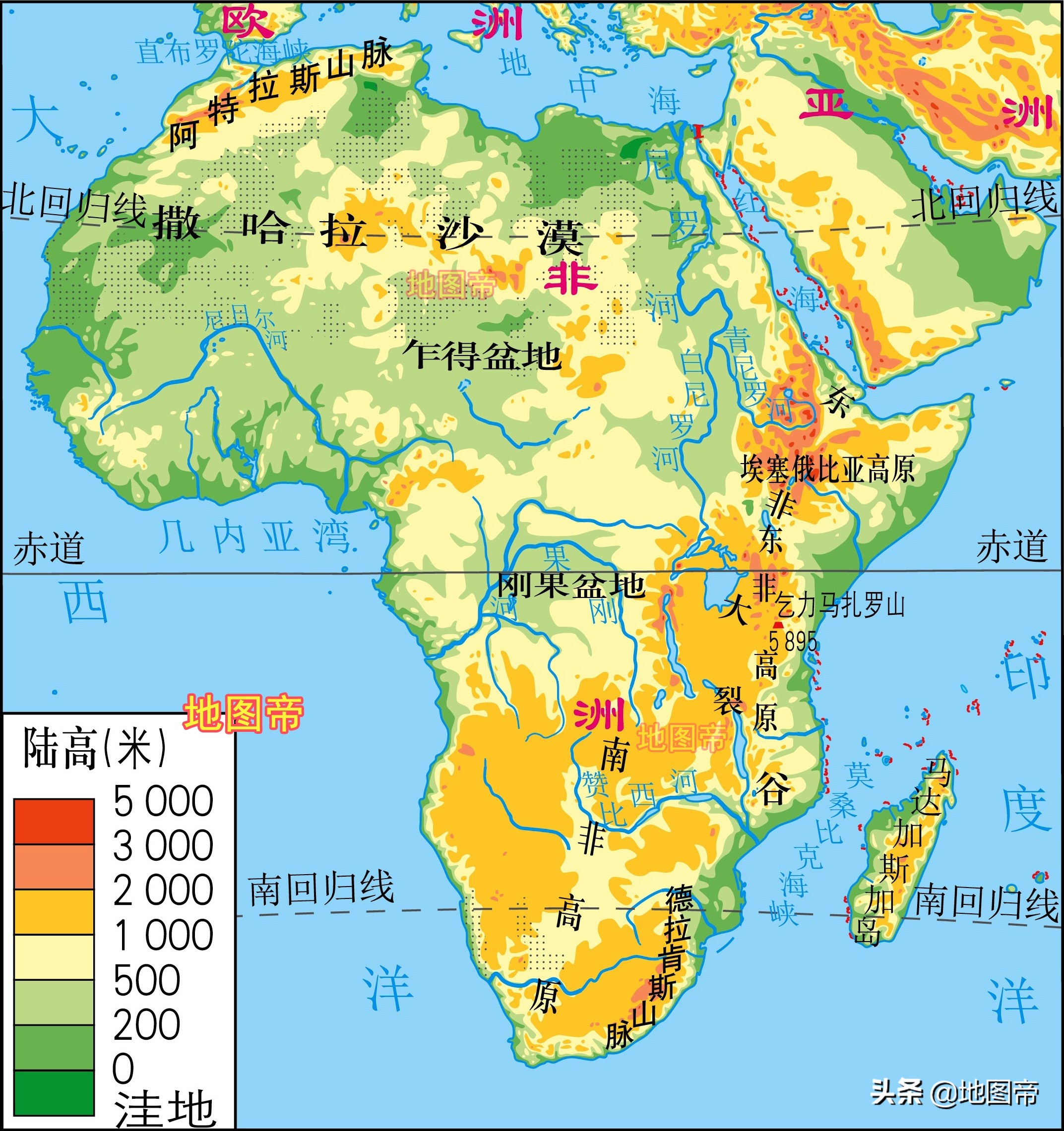 加勒比海在世界地图的位置（世界七大洲地形图）