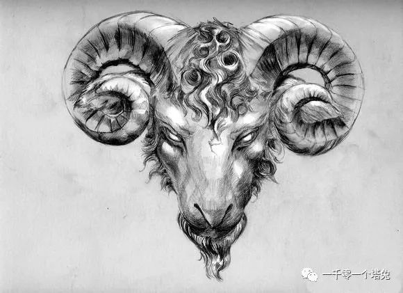 纹身图案分类第8期-动物-山羊