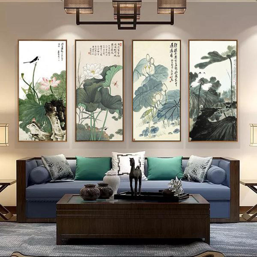 15款新中式沙发背景墙，雅致清新又不失个性，谁看谁喜爱