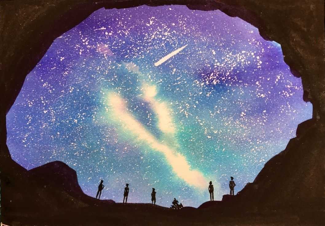 水彩画：分步骤教你画银河之眼，原来这么美的画，画起来很简单！