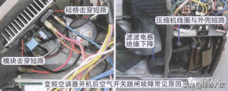 变频空调压缩机故障和跳闸故障检修方法